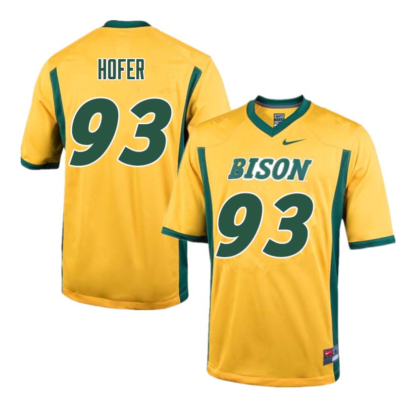 Men #93 Caleb Hofer North Dakota State Bison College Football Jerseys Sale-Yellow